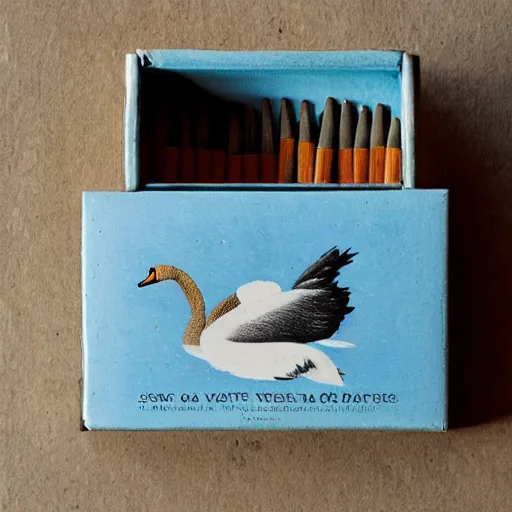 Prompt: a Swan vesta box of matches