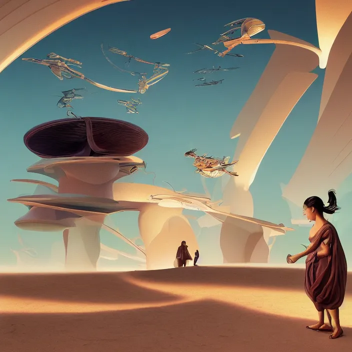 Prompt: asa akira, science fiction, extremely detailed, sharp focus, pastel colors, intricate, hard light, illustration, volumetric lighting, digital painting, by roger dean, by santiago calatrava, by vermeer