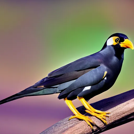 Prompt: a mynah bird, nature photography 4k macro