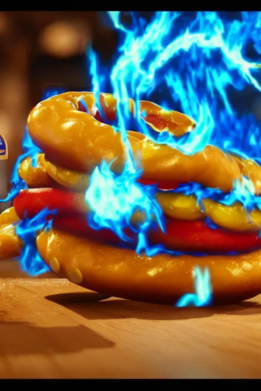 Prompt: a mc donalds commercial with a 3d snake spitting blue fire which is revealing realistic fries, commercial, 3d render, Mc donalds, 4k, sharp, by Beeple, Octane Render, cinema 4d