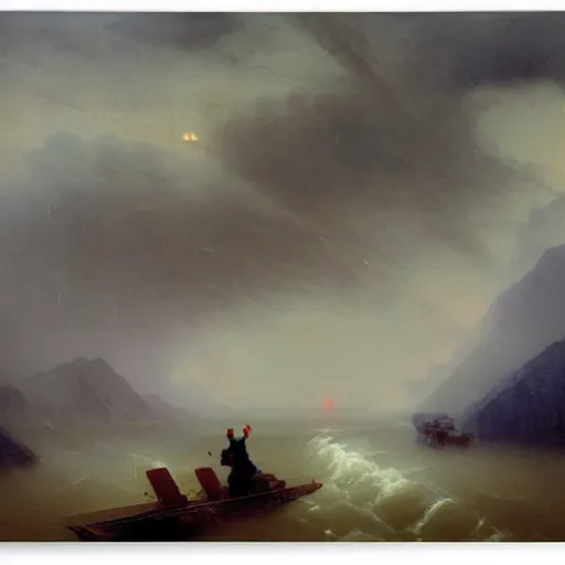 Image similar to heavy rain with flood in south korea by Aivazovsky