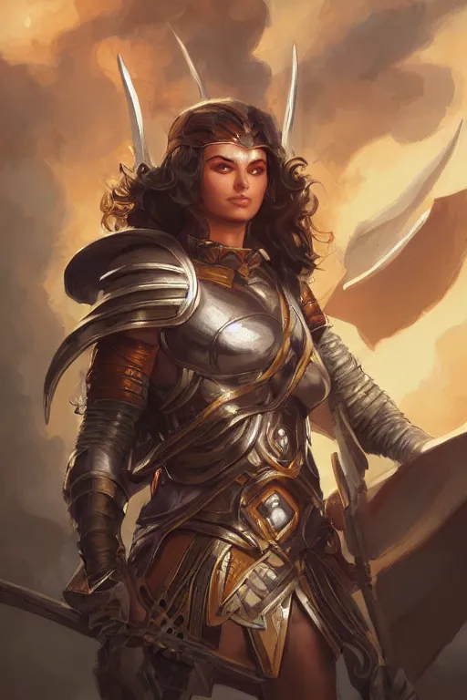 Image similar to amazon valkyrie athena, d & d, fantasy, portrait, highly detailed, headshot, digital painting, trending on artstation, concept art, sharp focus, illustration, art by artgerm and greg rutkowski and magali villeneuve