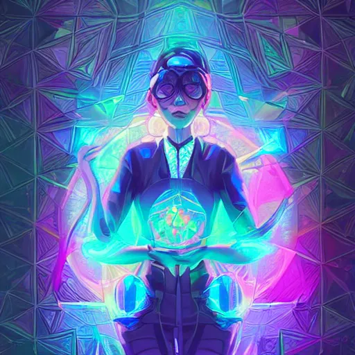 Image similar to skill magic geek inside matrix deepdream radiating a glowing aura stuff loot legends stylized digital illustration video game icon artstation lois van baarle, ilya kuvshinov, rossdraws,