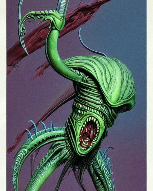 Image similar to alien xenomorph by roger dean