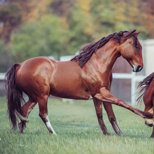 Prompt: horses at the rave