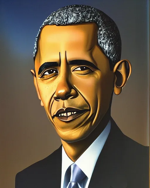 Prompt: a presidential portrait of barack obama by salvador dali