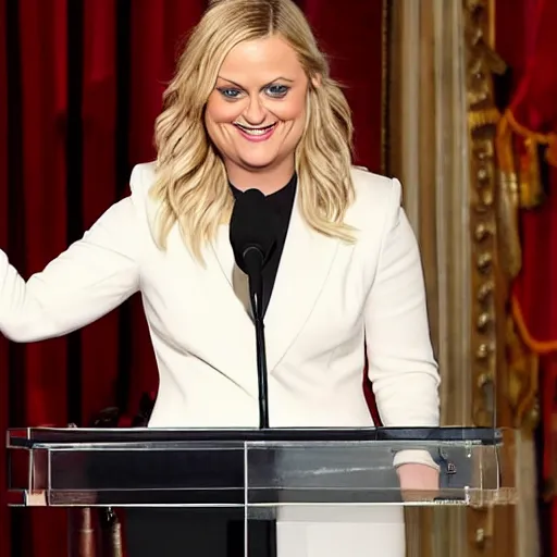 Prompt: !dream Amy Poehler swearing the oath of office at inauguration as president of the united states