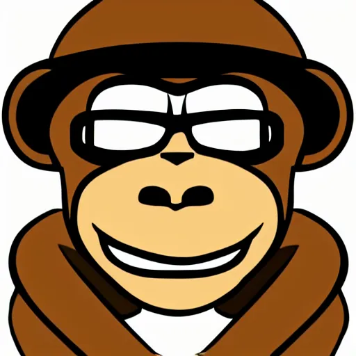 Prompt: clipart of a monkey smoking a cigar wearing sunglasses