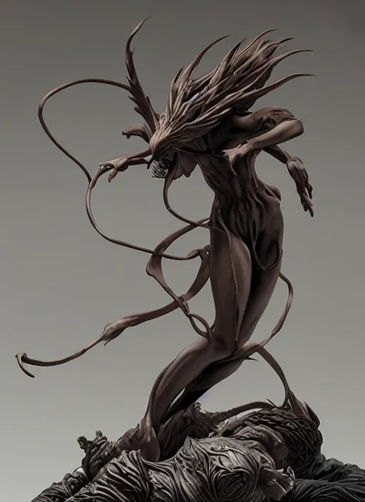 Prompt: parasite anime figurine, art by gerald brom, greg rutkowski and artgerm and james jean and zdzisław beksinski, unreal engine, studio lighting