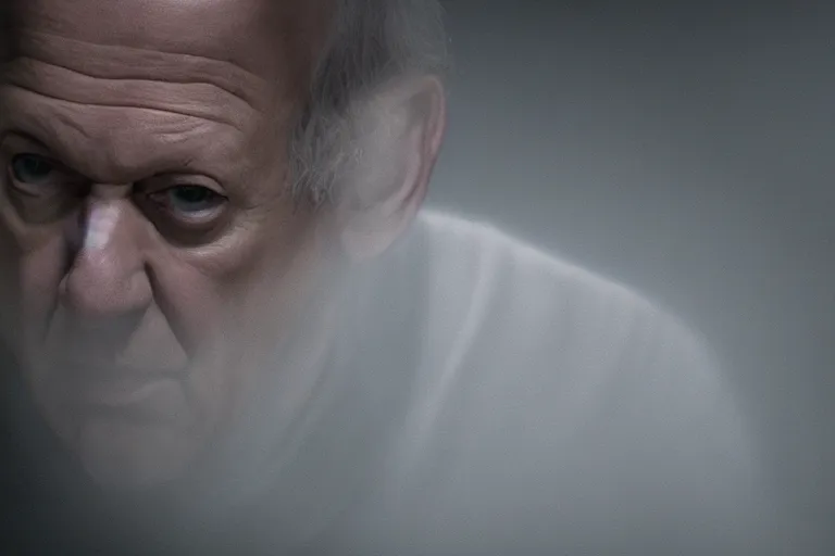 Prompt: an ultra realistic cinematic headshot portrait of an evil scientist, stood in a lab, foggy, detailed, deep focus, movie still, dramatic lighting, by werner herzog