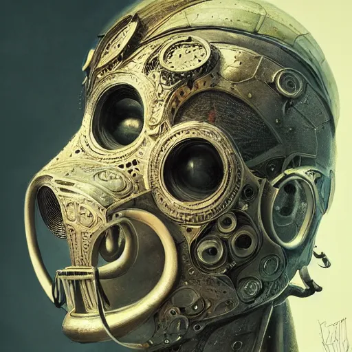 Prompt: Very very very very highly detailed epic central composition studio photography of face with venetian mask, intricate, dystopian, sci-fi, extremely detailed, digital painting, artstation, concept art, smooth, sharp focus, illustration, intimidating lighting, incredible art by Anna Dittmann and Anton Pieck and Vincent di Fate