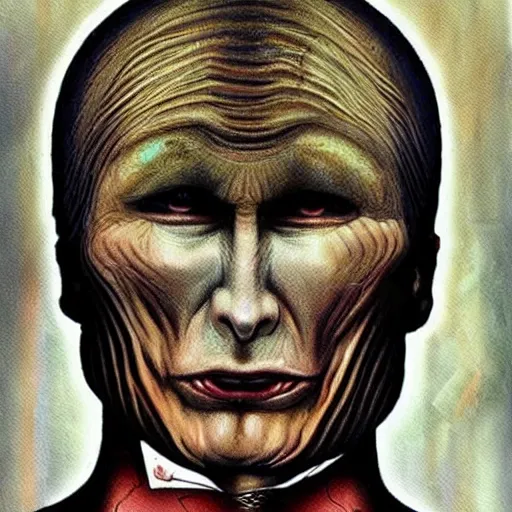 Image similar to H.R.Giger Putin Abomination