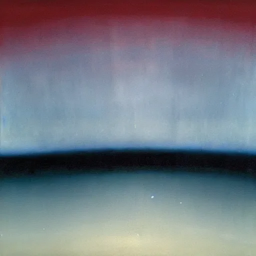 Image similar to the epic abstract painting'blue arctic void with black and red aurora borealis ', by caspar david friedrich!!!, by rothko!!!, stunning masterpiece, trending on artstation