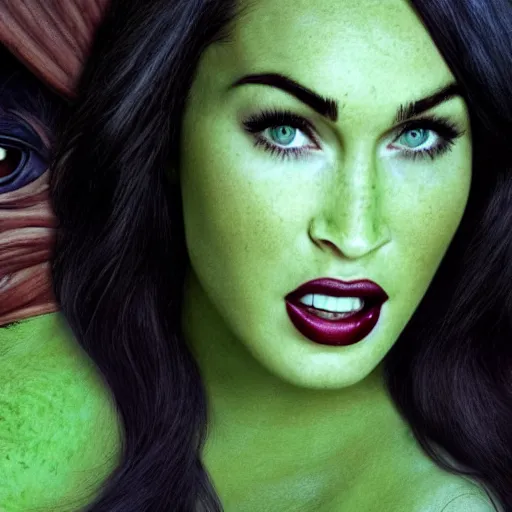 Prompt: megan fox, shrek