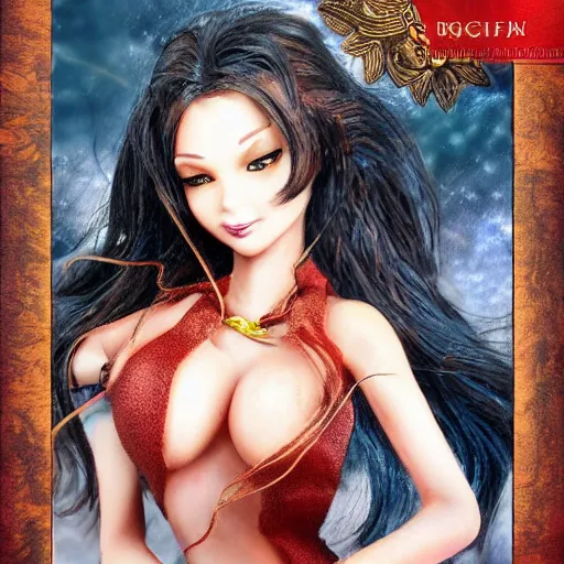 Image similar to fire girl. detailed. realistic. fantasy.