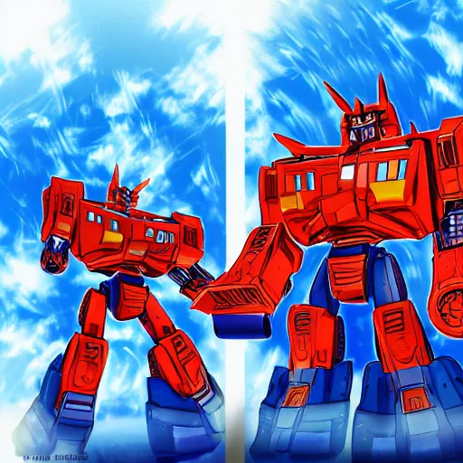 Prompt: trasformers autobot digital art anime