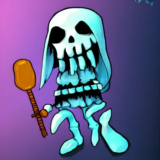 Prompt: knit candypunk grim reaper, high - quality, character design : : 2 beautiful lighting, magicpunk, dollpunk, 1 6 k, oled