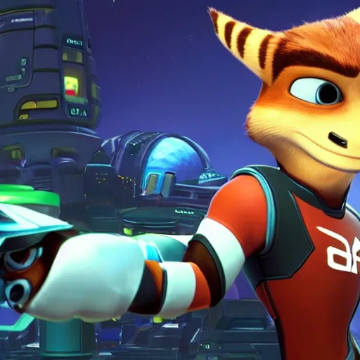 Prompt: portrait of elon musk as ratchet in ratchet and clank, in game graphic, ps 5 gameplay, screenshot, high quality