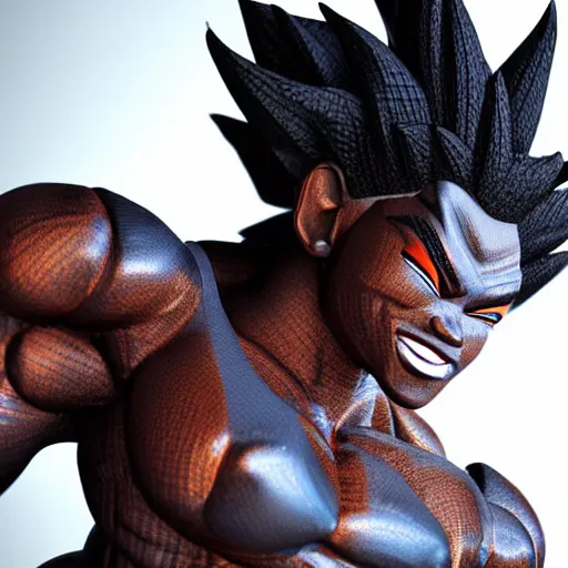 Prompt: black goku, highly detailed, ultra highly detailed, 3 d rendered, precise quality, trending