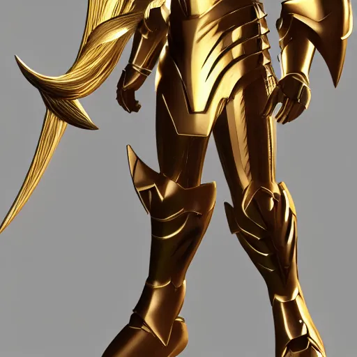 Prompt: photorealistic full shot of Saint Seiya knight wearing golden Cat armor, detailed, inspired by Masami Kurumada, unreal engine, ArtStation