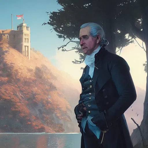 Prompt: highly detailed portrait, george washington, in gta v, stephen bliss, unreal engine, fantasy art by greg rutkowski, loish, rhads, ferdinand knab, makoto shinkai and lois van baarle, ilya kuvshinov, rossdraws, tom bagshaw, global illumination, radiant light, detailed and intricate environment