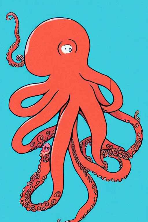 Prompt: professional anime rendering of a ninja octopus.