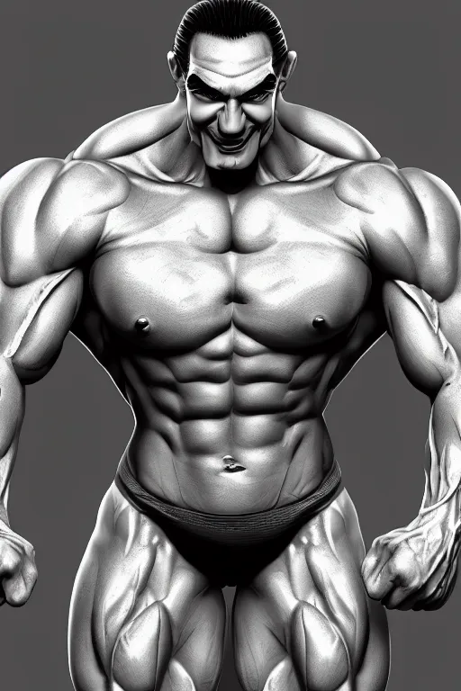 Image similar to muscular luigi from super mario, luigi bodybuilder, photorealistic, highly detailed,