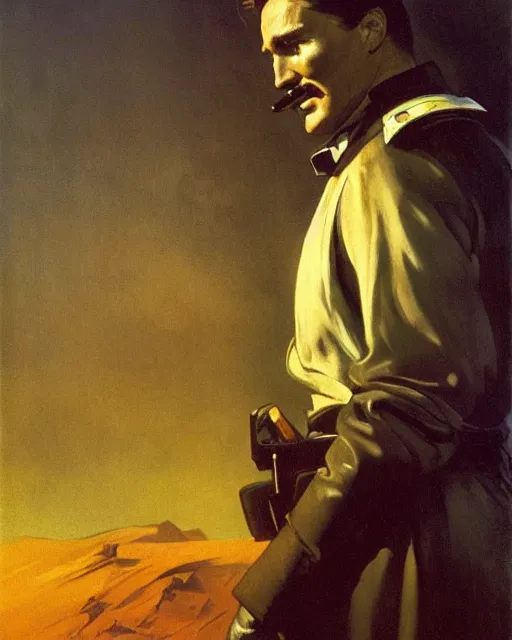 Prompt: Errol Flynn as a scientist. 1980s dystopian Soviet Russia, propaganda screens. Fantasy art by Greg Rutkowski, Gustave Courbet, Rosa Bonheur, Edward Hopper. Faithfully depicted facial expression, perfect anatomy, sharp focus, global illumination, radiant light, detailed and intricate environment, trending on ArtStation