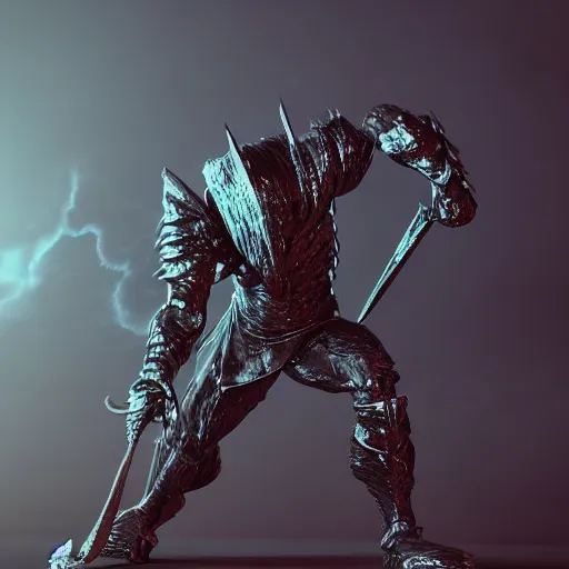 Image similar to 3 d render melted berserker knight ominous, sculpture, chrometype, liquid metal, neotribal, raytraced, volumetric lightning, 8 k by wlop, innate studio h - 1 0 0 0 w - 1 0 0 0