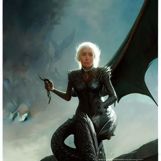 Image similar to Daenarys Targareyn on a dragon in times square, intricate, highly detailed, smooth, artstation, digital illustration by Ruan Jia and Mandy Jurgens and Artgerm and Wayne Barlowe and Greg Rutkowski