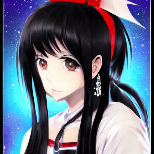 Image similar to full headshot portrait of a girl with long black hair, drawn by ATDAN, by Avetetsuya Studios, attractive character, colored sketch anime manga panel, trending on Pixiv