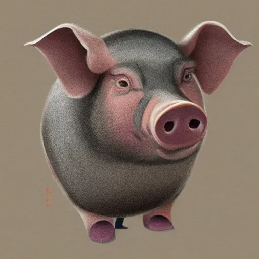 Image similar to pig in the style of muti