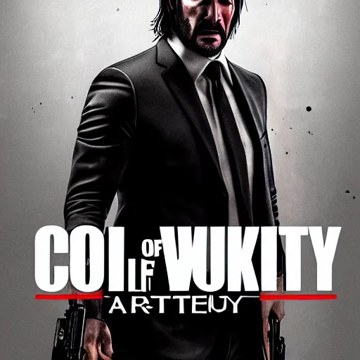 Prompt: john wick in call of duty, artstation hall of fame gallery, editors choice, #1 digital painting of all time, most beautiful image ever created, emotionally evocative, greatest art ever made, lifetime achievement magnum opus masterpiece, the most amazing breathtaking image with the deepest message ever painted, a thing of beauty beyond imagination or words, 4k, highly detailed, cinematic lighting