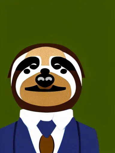 Image similar to anthropomorphic sloth in men's formalwear