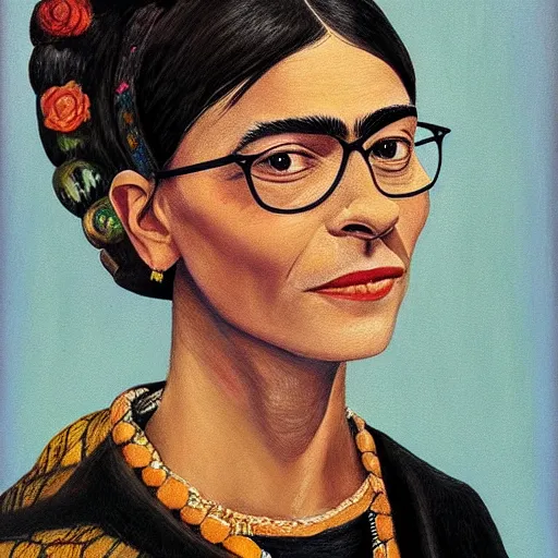 Image similar to Bill Gates cosplaying as Cleopatra, oil on canvas, professional concept art, highly detailed, art in the style frida kahlo