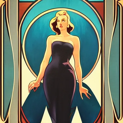 Prompt: a streamline moderne painting in the style of clyde caldwell, and in the style of charlie bowater, and in the style of alphonse mucha. symmetry, smooth, sharp focus, semi - realism, intricate detail.