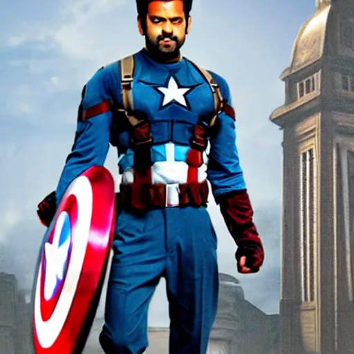 Image similar to prabhas as captain America