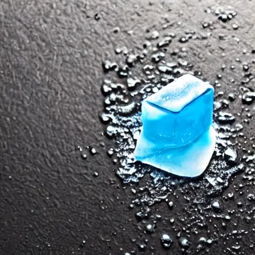 Image similar to An ice cube melting in the sunlight, realistic