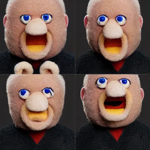 Image similar to hank schrader as a muppet. highly detailed felt. hyper real photo. 4 k.