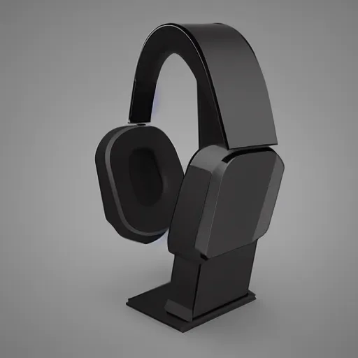 Prompt: headphone stand, futuristic, techno, cyberpunk, product design, render, concept, fun, geometric