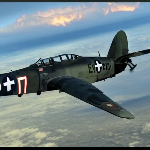 Image similar to an epic dogfight between a f 4 f - 4 wildcat and a mitsubischi a 6 m 2 b - 2 1 zero, full colour, 8 k cinematic photography, explosions in the background, parachutes, ultra realistic digital art, unreal engine