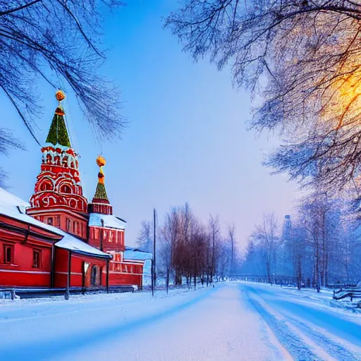 Image similar to russian little city, khrushchevki, toska, winter landscape, high quality photo