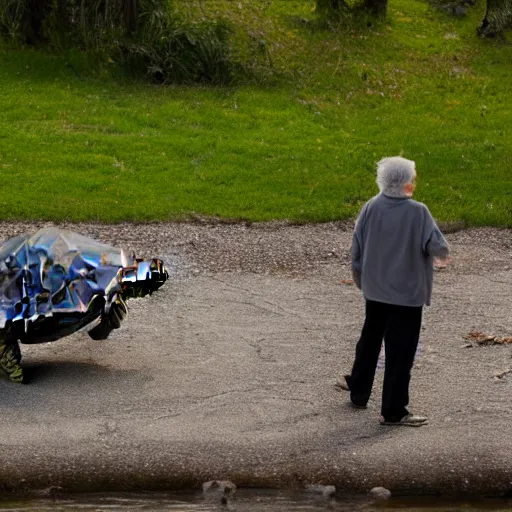 Image similar to elderly man screaming at a turtle, canon eos r 3, f / 1. 4, iso 2 0 0, 1 / 1 6 0 s, 8 k, raw, unedited, symmetrical balance, wide angle