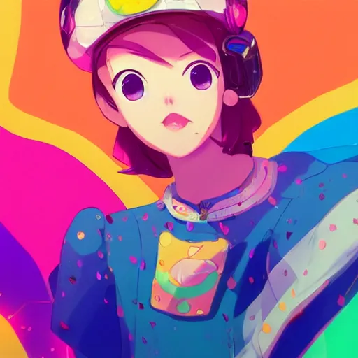 Image similar to portrait of princess daisy, colorful background, rich vivid colors, ambient lighting, dynamic lighting, 4k, official media, anime key visual, makoto shinkai, ilya kuvshinov, lois van baarle, rossdraws, detailed, trending on artstation