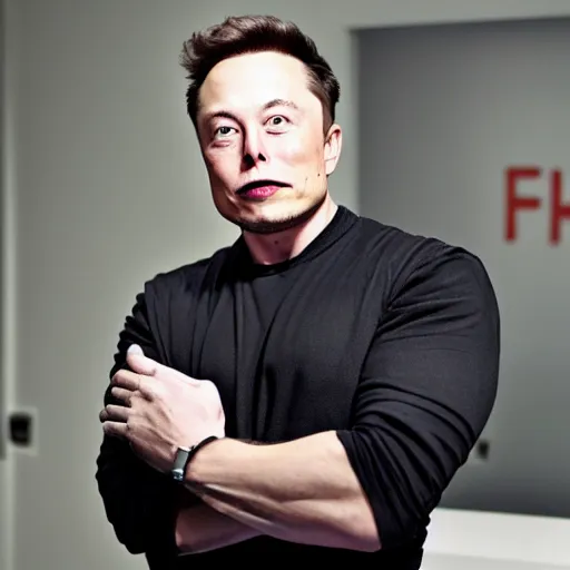 Prompt: Elon Musk but he is fit