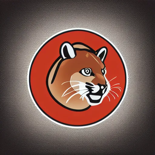 Prompt: photoshop vector design logo concept of a cougar