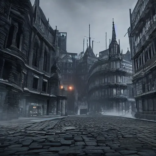 Image similar to grimdark gothic city, unreal engine, 8 k, ultra realistic, ultra detail