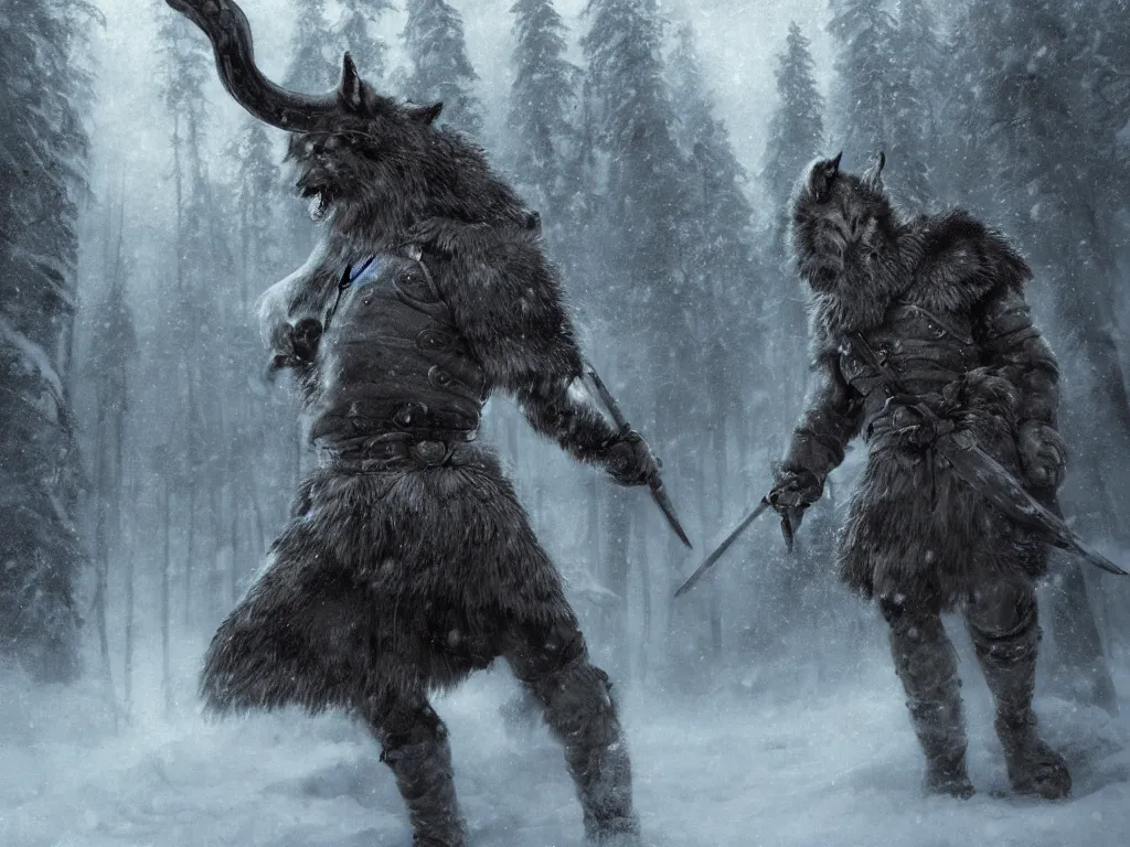 Image similar to epic portrait an male viking fighting with an wolf during blizzardy winter weather, blurry forest backround, brutal, digital painting, artstation, concept art, soft light, hdri, smooth, sharp focus, illustration, fantasy, intricate, elegant, highly detailed, D&D, matte painting, in the style of Greg Rutkowski and Alphonse Mucha and artemisia, 8k, highly detailed, jurgens, rutkowski, bouguereau, pastoral, rustic, georgic, detailed concept art, illustration, colorful pastel, painting, detail, ultra detailed, digital art, 4K,