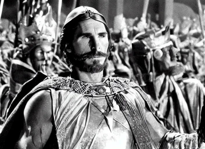 Image similar to film still of Christian Bale as Judah Ben-Hur in Ben Hur 1959