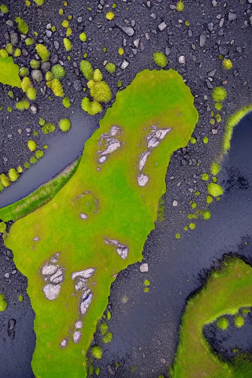 Image similar to a stunning landscape top down aerial photo of iceland, featured on behance